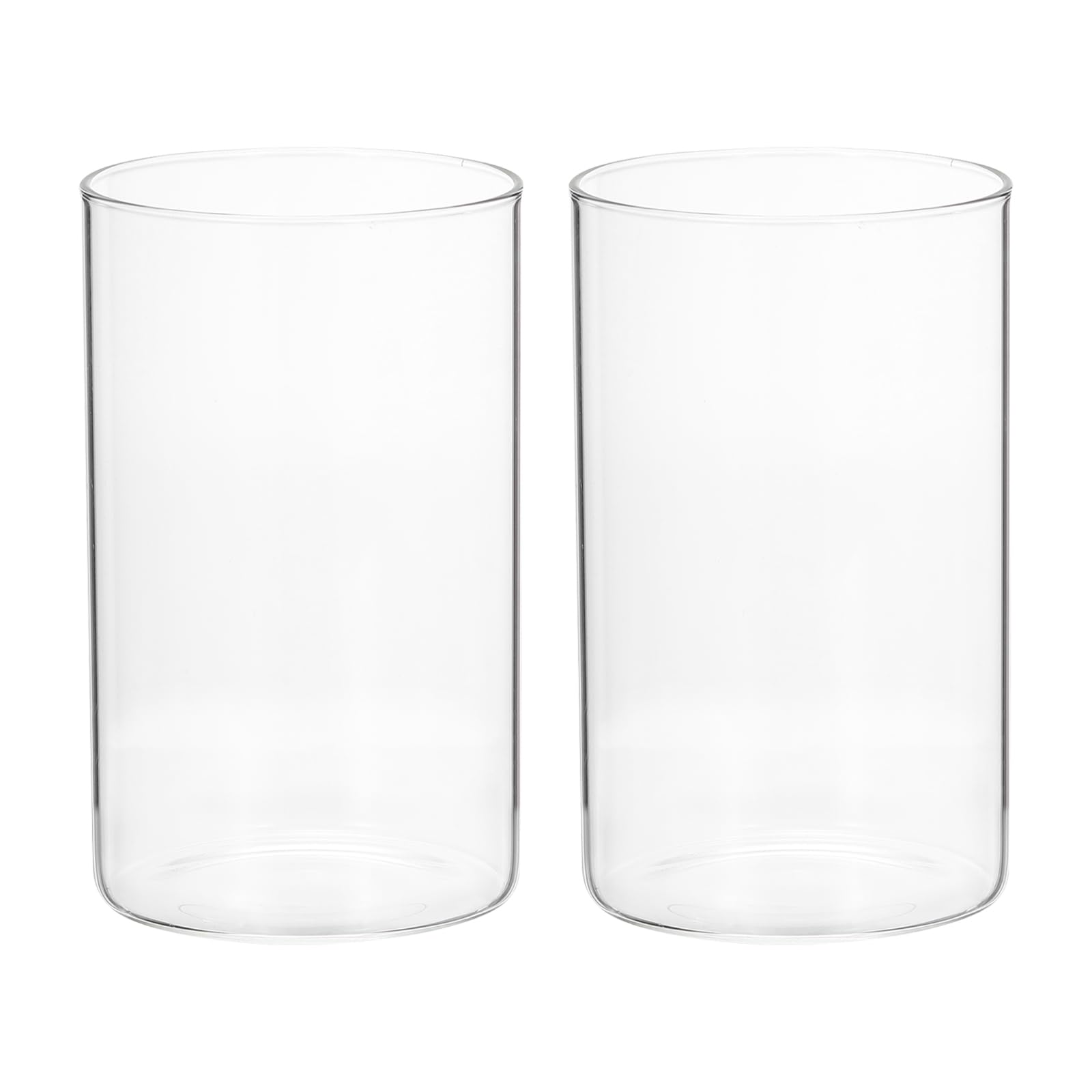 PATIKIL Glass Cylinder Vases, 2 Pcs 4.7" Tall and 3.3" Dia, Transparent, Borosilicate Glass, Modern, Table Top, Flowers, Vase for Home Decor, Wedding Centerpieces