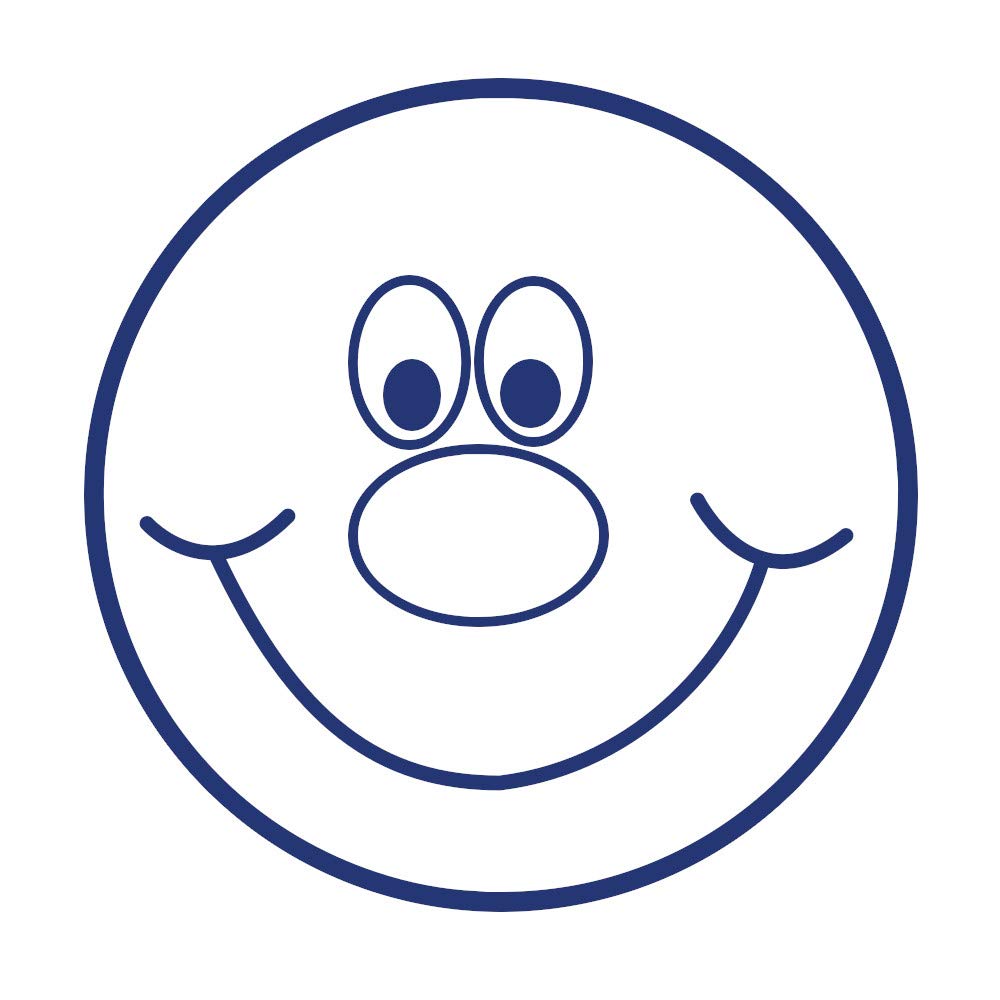 SuperStickers Blue Smiley Face Pre-Inked Stamper,Red,28mm — image 1
