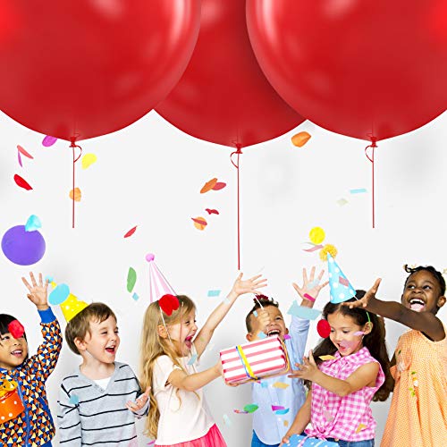 image for Prextex Red Giant Balloons - 8 Jumbo 36 Inch Red Balloons for Photo Sh