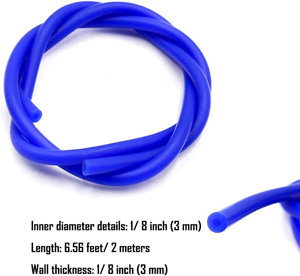 6.56 Feet High Temperature Silicone Vacuum Tubing Hose 1/8"(0.12") ID, Blue: Home Improvement