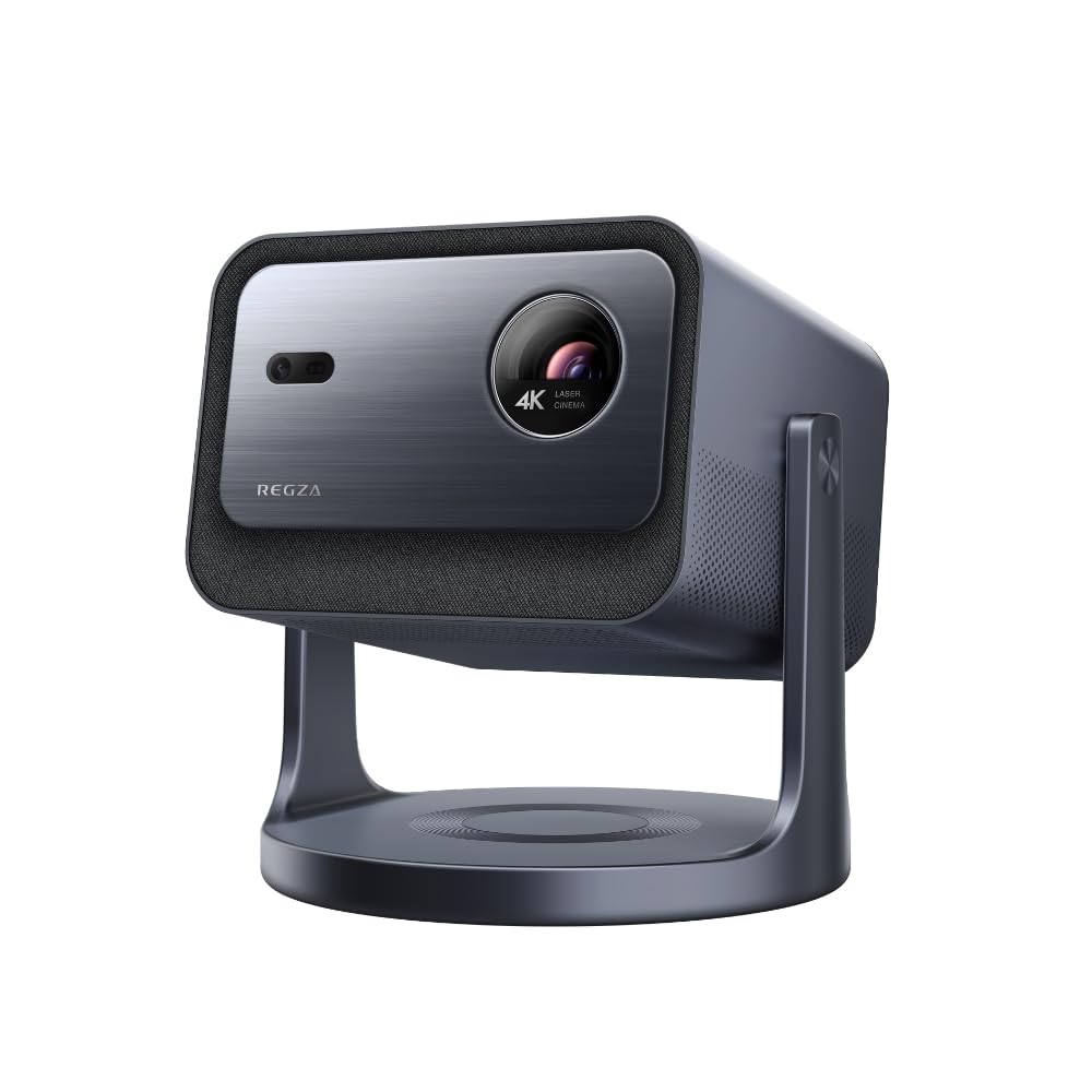 【VGP 2025 受賞】 REGZA(レグザ) 4K プロジェクター RLC-V7R (RGB 3色レーザー / 20W 2ch / Google TV搭載/スマホ連携 / 2,000 ISOルーメン/自動台形補正/自動フォーカス調整/自動障害物回避/壁面色自動補正/目の自動保護機能/スタンド一体型/光るリモコン)商品画像