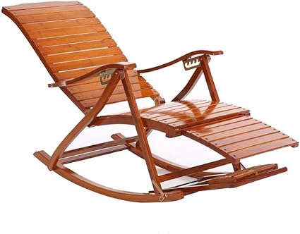 Xiter Bamboo Rocking Chair Adult Napping Chair Recliners Folding