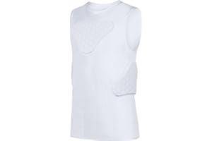 Dialudon Youth Padded Compression Vest Baseball Chest Protector Vest 4-Pads for Paintball Baseball Football Basketball Lacrosse