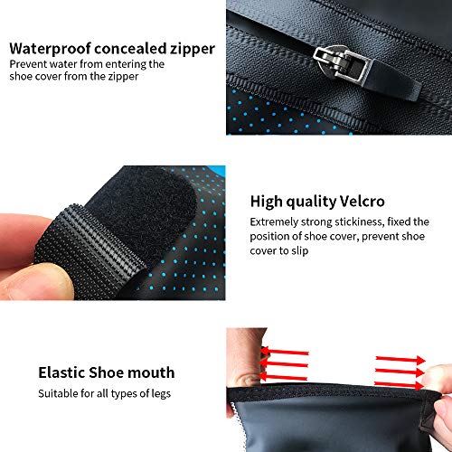 Lipport Cycling Shoe Covers Winter Bike Overshoes Thermal Warm Shoes Cover for Men Women, Road MTB Windproof Bicycle Booties (Blue, L)