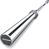 TECHNOAGE 7FT Heat-Treated Alloy Steel Barbell, 700LB | 40LB Olympic bar with 30mm knurled grip, ball bearings, brass bushings, chrome sleeves, and 2-inch plate fit