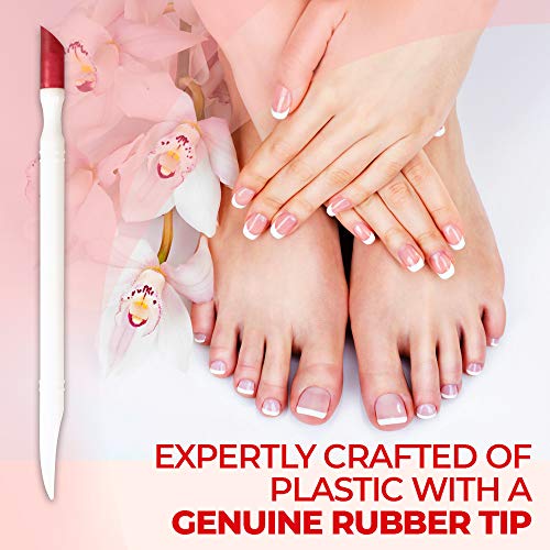 Titania Germany Manicure Double Instrument - Durable Plastic Hoof Stick with Rubber Cuticle Pusher & Nail Cleaner - Best for Grooming & Fingernail Art - Thumbnail 2