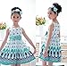 Morecome Kids Bow Belt Sleeveless Peacock Dress Girls Party Dress (3-4Years, Blue)
