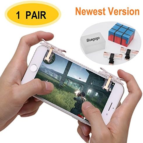 Mobile Game Controller [Upgrade Version], Bluegogo Sensitive Shoot and Aim Triggers for PUBG/Knives Out/Fortnite/Rules of Survival - L1R1 Mobile Game Trigger Joystick Gamepad for Android IOS(1 Pair)