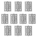 Adiyer 10-Pack 304 Stainless Steel Folding Butt Hinges Home Furniture Hardware 2-inch Door Hinges for Case Lid Wooden Jewelry Box Lid (50mm x 37mm x 1.2mm)