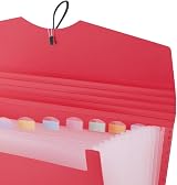 D.RECT Expandable A4 File Organizer 12 Compartments Red view 5