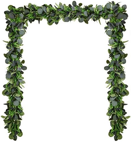 Woooow 40inch Mixed Eucalyptus Garland Silver Dollar Eucalyptus Leave Garland Greenery Garland String Wedding Arch Swag Backdrop Table Runner Garland Indoor Outdoor