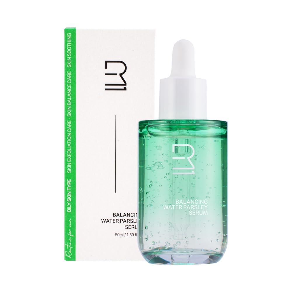 Photo 1 of ROUME Korean Facial Serum with Water Parsley (33,975ppm) - Pore Minimizing & Sebum Control Ampoule for Oily Skin - Anti-Wrinkle, Brightening & Soothing K-Beauty Skincare - 1.69 Fl Oz (50ml)