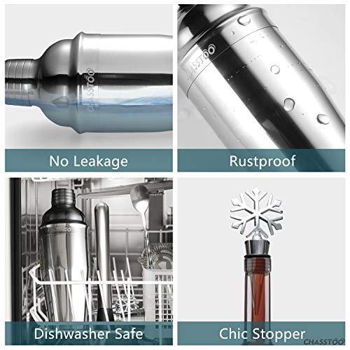 CHASSTOO Cocktail Set, Cocktail Shaker Set aus 304 Edelstahl, 8-teilige Cocktail Bar Set, Barkeeper Set mit Cocktailbuch… – Bild 6