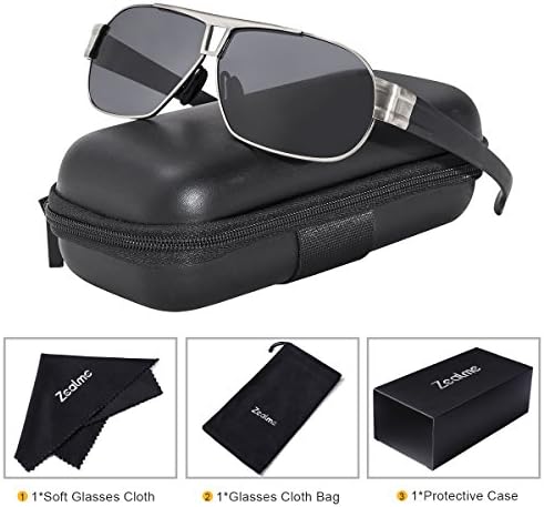 Zealme Polarized Aviator Sports Lightweight Durable Unbreakable Frame Anti Glare Baseball Cycling Fishing Golf Running Bicycle Polaroid Hiking Sunglasses (Gray) 8516