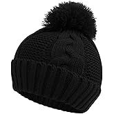 JANGANNSA Winter Knit Baby Hat Twist Warm Beanie for Boys Girls Infant Toddler Baby Beanie with Pompom