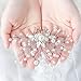 Barogirl Wedding Pearl Hair Comb Rhinestone Silver Hair Combs Decorative Bridal Wedding Hair Accessories for Brides and Bridesmaids YHC801