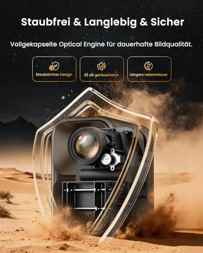 WEMAX Smart Projector with Google TV & Netflix Licensed, 500 ISO Lumens, 1080P (4K), 8-Point Auto Keystone & Auto Focus, Dustproof, Dolby Audio, Portable Projector for Football Evenings, Gaming