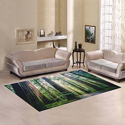 Love Nature Sweet Home Modern Collection Custom Redwoods Trees Area Rug 5'x3'3'' Indoor Soft Carpet