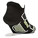 Feetures! Men's Elite Max Cushion No Show Tab, black + Reflector, medium