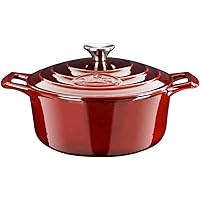 La Cuisine 4110MB Premium Enameled Cast Iron Covered Dutch Oven, Casserole, Pot, 2.1 Quart (QT) - Matte Black enamel…