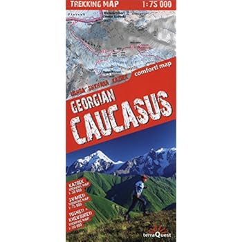 Cáucaso georgiano. Kazbek 1:50.000, Svaneti 1:75.000, Tusheti Khevsureti. Escala 1:100.000. Mapa excursionista plastificado. terraQuest. (Trekking map) Cáucaso georgiano. Kazbek 1:50.000, Svaneti 1:75.000, Tusheti Khevsureti. Escala 1:100.000. Mapa excursionista plastificado. terraQuest. (Trekking map)