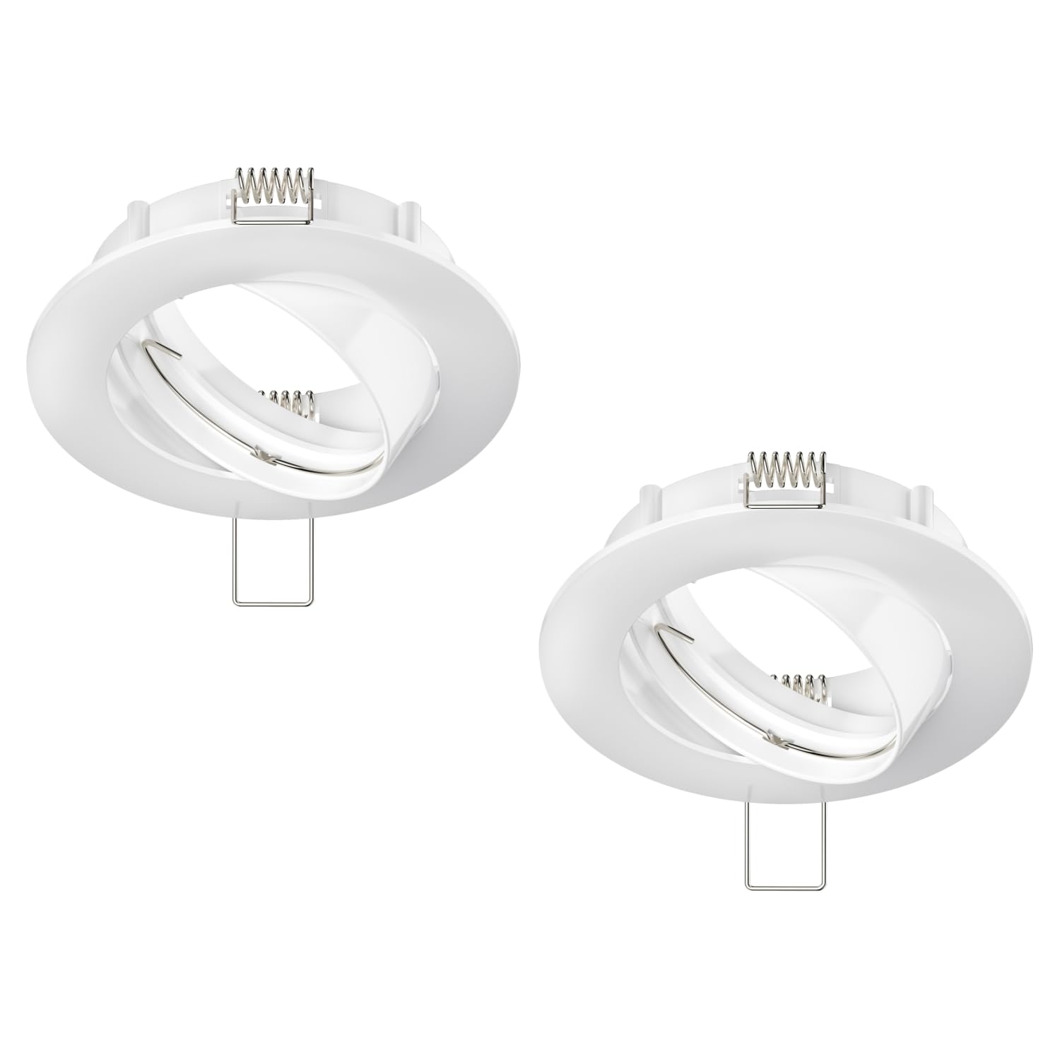 ledscom.de 2 pcs. recessed Ceiling Frame CIRC, Round, swivelling, White Glossy