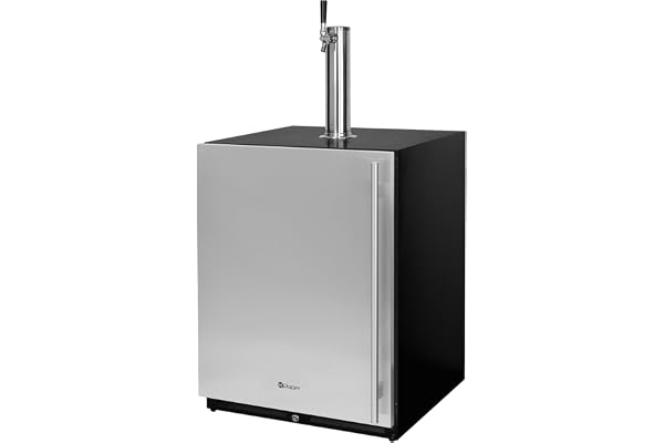 Kegco 24" Wide Single Tap Stainless Steel Built-In Left Hinge Kegerator with Dispense Kit