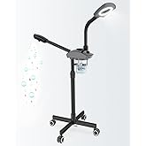 Kingsteam Facial Steamer & 5X Magnifying Lamp Combo, Professional Esthetician Equipment: Adjustable Nano Mist, Deep Pore Cleansing, Blackhead Remover, Acne Treatment Ozone Steamer (60 Min Timer),Black