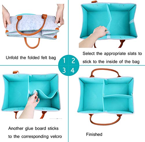 Gelible Baby Diaper Caddy- Nursery Storage Bin Changing Table Diaper Change - Baby Shower Gift Basket for Boy Girl - Newborn Registry Must Haves - Felt Coin Valet Tray Included - Thumbnail 5
