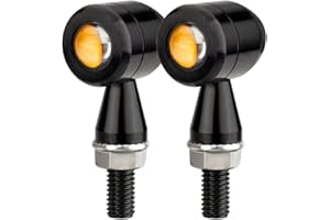 HAZAWA Micro LED Motorcycle Turn Signals Mini Blinkers Small Front Rear Indicator Compatible with Harley Davidson Honda Kawasaki Suzuki Triumph Yamaha Cruiser Choppers Street Bike (Style A)