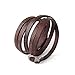 Jenia Engraved Leather Bracelet Adjustable Multi Layer Wrap Bracelets Punk Leather Wristbands for Men, Women, Boys, Girls
