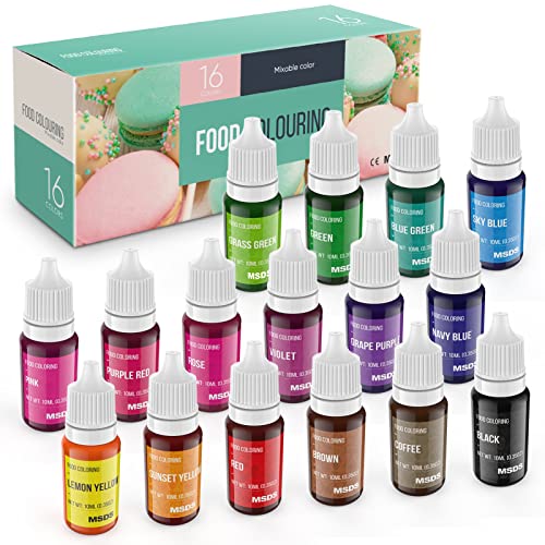 16 Colors Food Coloring for Easter Egg Cake Decorating DaCool Food