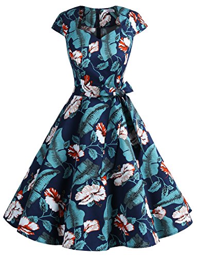 Dressystar ds1955 women vintage 1950s swing cap sleeevs…