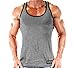Monsta Clothing Co. Men Bodybuilding Workout (Monsta-000) Gym Tank Top (G:GY/BK) Grey/Black