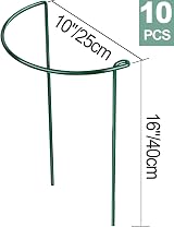 TOYPOPOR 10Pcs 10''x16'' Half Round Plant Support Stakes Garden Cage view 3
