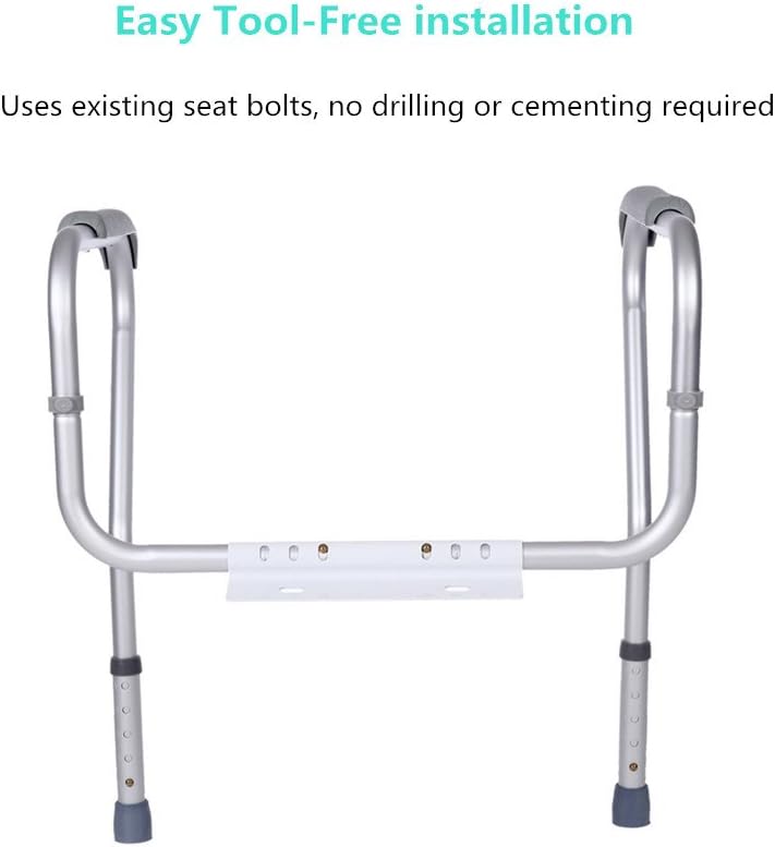 SUKONG Toilet Safety Rail, Bathroom Safety Frame for Elderly, Handicap and Disabled Toilet Safety Handrail with Adjustable Height: Health & Personal Care