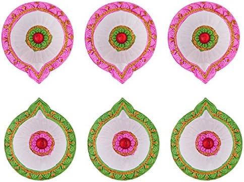 Set of 6 Handmade Earthen clay Diya for Diwali Decoration