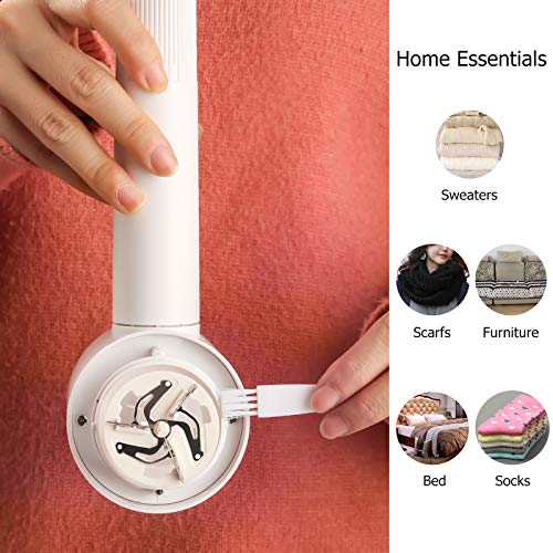 Kenpiko Lint Remover with Lint Roller for Clothes, Rechargeable Fabric Shaver, 2 in 1 Lint Shaver, Sweater Shaver Fabric Fuzz Remover with Trim and Stick Function, Sweater Pill Remover for Clothes