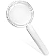 MAGDEPO 3X Handheld Magnifier 2-in-1 Clear Acrylic Magnifying Glass Lightweight with Bar Magnifying Handle for Reading Small Prints, Documents, Hobbies