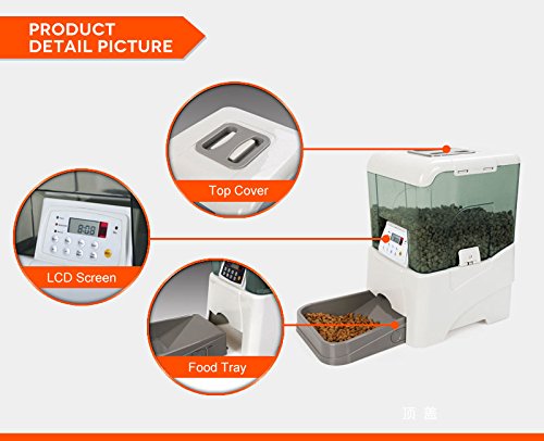 topPets PF-21B Remote Controlled Automatic Pet Feeder Programmable LCD Control with DC adapter - Thumbnail 5