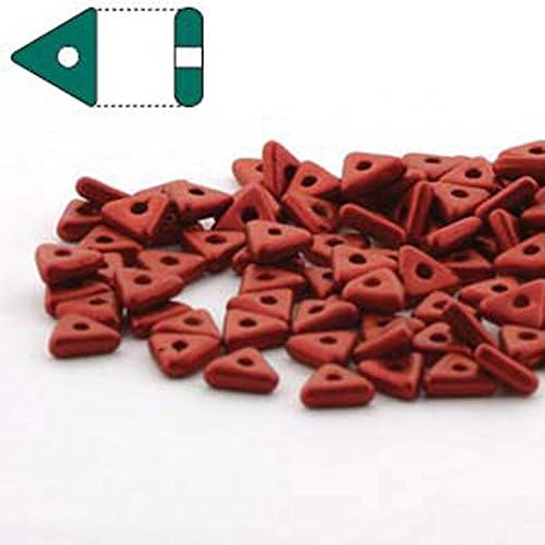 Lava Red Czech Glass Sead Tri Beads 4.6mmx1.3mm Thick Approx 9gr Tube