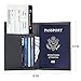 Genuine Leather Passport Holder - B BELK RFID Blocking Travel Wallet Cover Case For Men & Women,Protect Your Passport,Airline Ticket, Credit Cards,Cash
