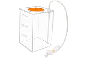Aquarium Choice Acryli Made Liquid Storage Bucket Dosing Pump Reservoir Container (4.25 * 4.25 * 6.5 Inch;1500ml/1.5L（Orange Version)