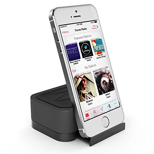 Satechi Ultra-Portable Rechargeable Speaker Stand for Smartphones: iPhone 6 Plus, 6, 5S, 5C, 5, Galaxy S6 Edge, S6, S5, Nokia, Motorola, Nexus (Black)