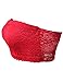 Luna Flower Women's Strapless Non-Padded Bandeau Floral Lace Tube Bra Tops