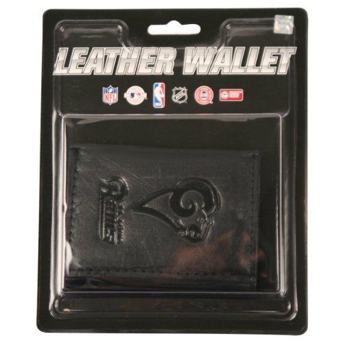 NFL Team Logo Leather Tri Fold Wallet (St. Louis Rams (Black))