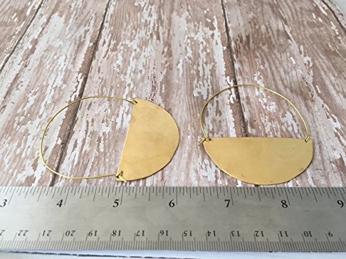 Brass Half Moon Hoop Earrings