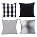 Hoplee Buffalo Check Pillow Cover Decorative Cushion Cover for Sofa, Black and White 18x18 inch,4 Pack