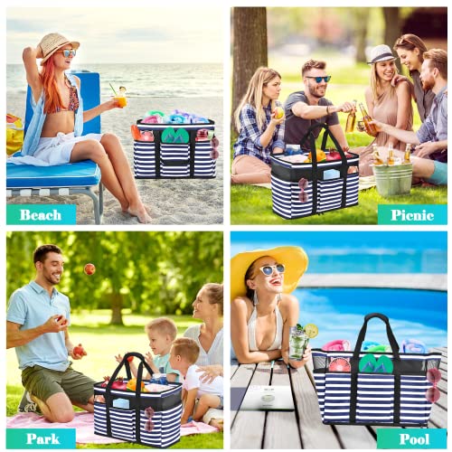 JUYANO Large Beach Bag with Zip, Waterproof Swimming Bag, Beach Bag, XXL Family Travel Bag, Beach Tote Bag, Shopper for Beach, Pool, Gym, Travel, 45 L