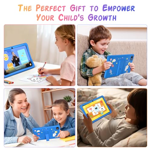 VekfulPC Kids Tablet 10 inch, Android 16 Tablet for kids Space, Parental Control, 16GB RAM 64GB ROM, 2TB Expand, Includes Case & Stylus Pen, Pre-Installed Educational Apps, Eye Protection, Blue